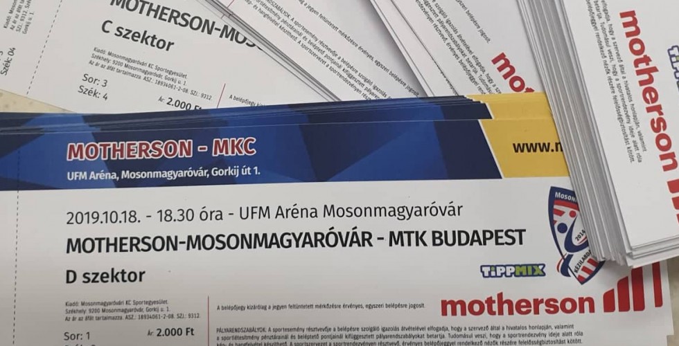JEGYEK AZ MTK ELLENI MÉRKŐZÉSRE